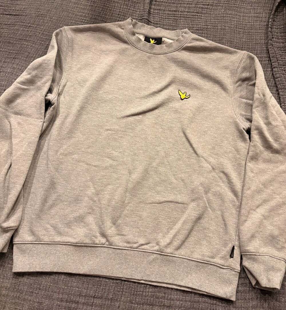 (What It IsNt) Gray Crewneck Sweatshirt with Yellow Angel Logo Size M